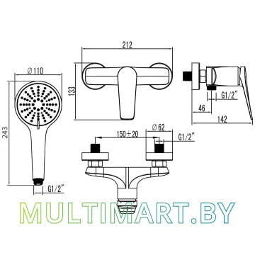 Смеситель Lemark Bronx LM3703GM картинка 2